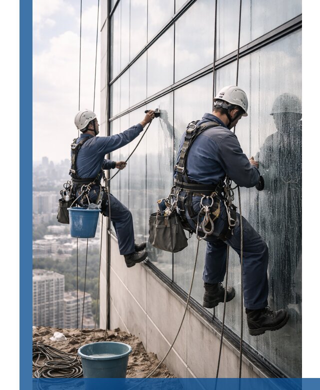 Профессиональная мойка фасадных окон альпинистами в Зеленокумске