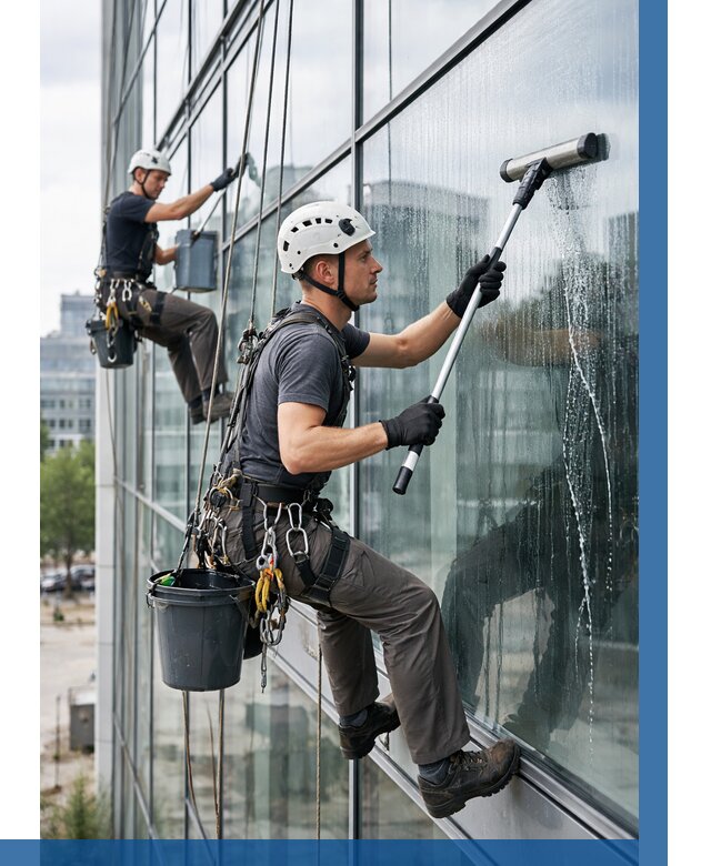 Мойка витражей альпинистами в Зеленокумске от 713 р. под ключ|ВЫСОТНИК-Злм