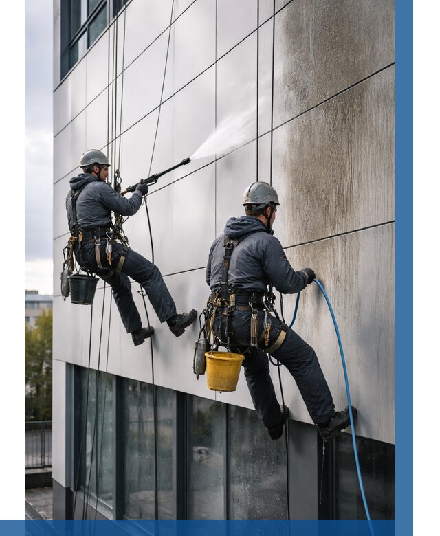 Мойка фасада из композита в Зеленокумске по цене от 305 р. | ВЫСОТНИК-Злм