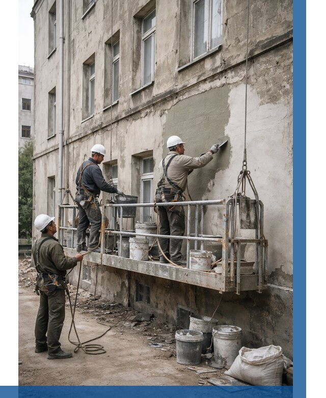 Капитальный ремонт фасада в Зеленокумске от 4276 р. | ВЫСОТНИК-Злм