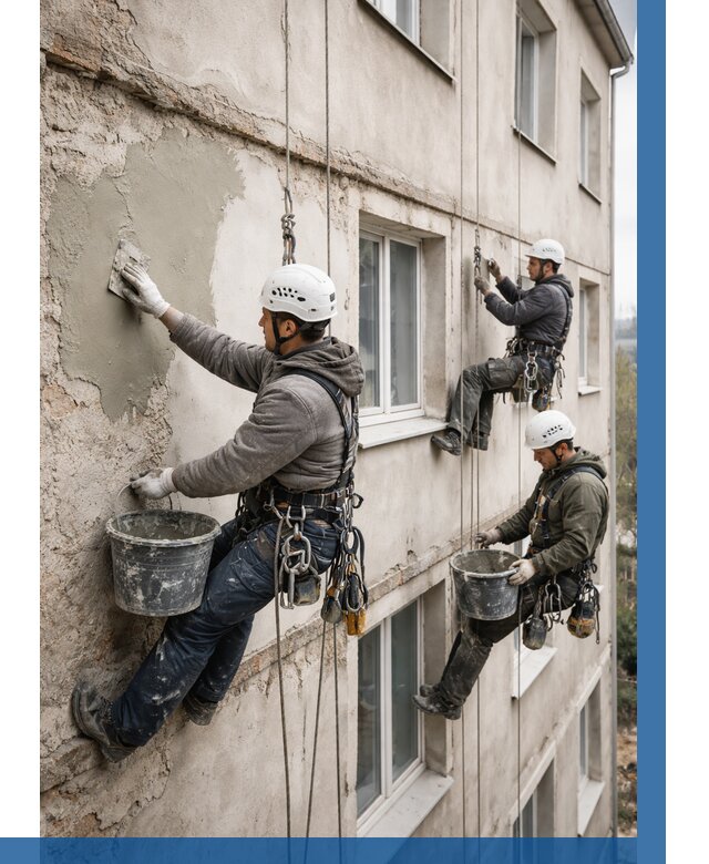 Ремонт штукатурного фасада в Зеленокумске от 764 р. под ключ | ВЫСОТНИК-Злм