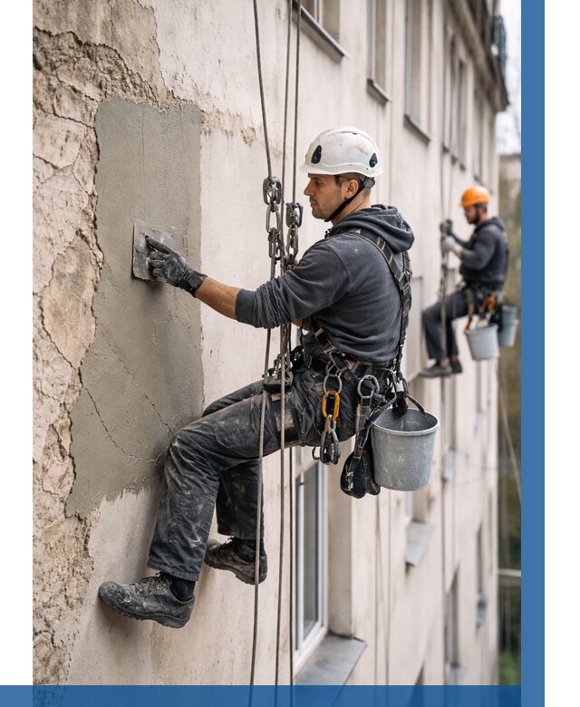 Восстановление штукатурки фасада в Зеленокумске от 1222 р. | ВЫСОТНИК-Злм