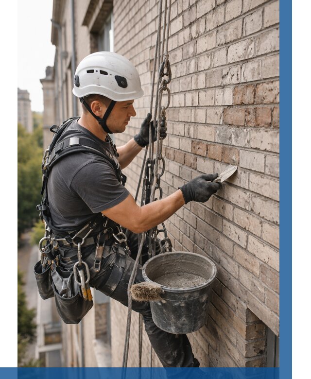 Ремонт кирпичной кладки фасада в Зеленокумске от 1833 р. | ВЫСОТНИК-Злм