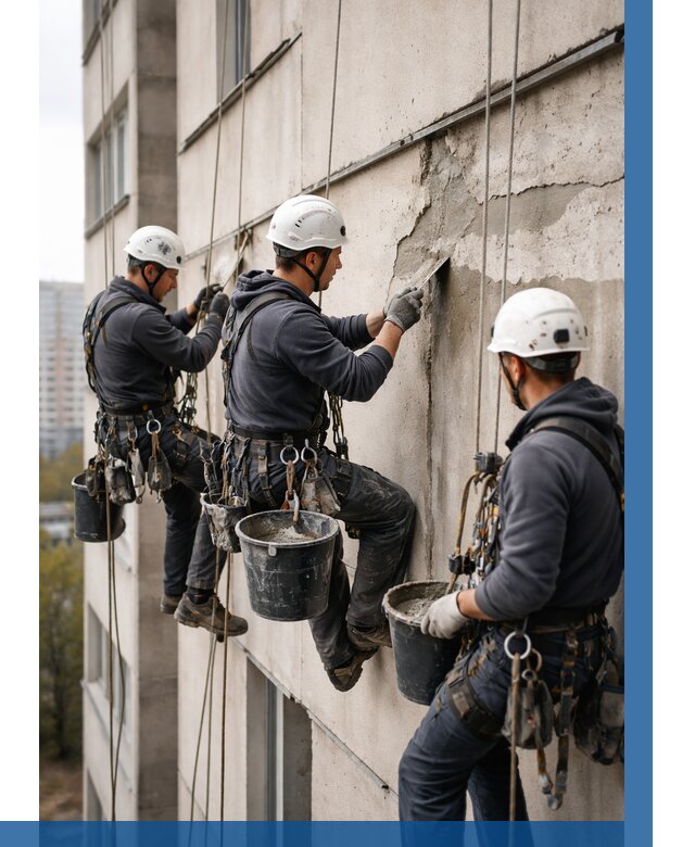 Ремонт бетонных элементов фасада в Зеленокумске от 2546 р. | ВЫСОТНИК-Злм