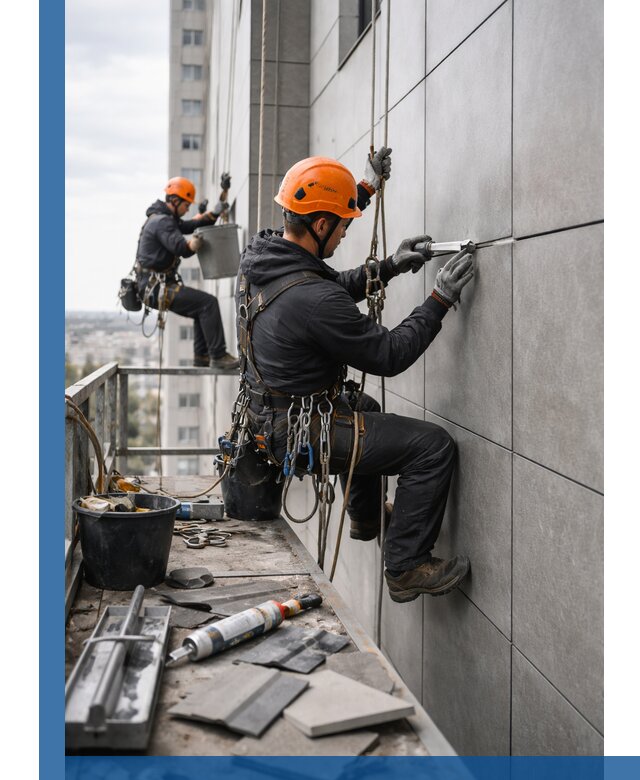 Профессиональный ремонт фасада из керамогранита в Зеленокумске