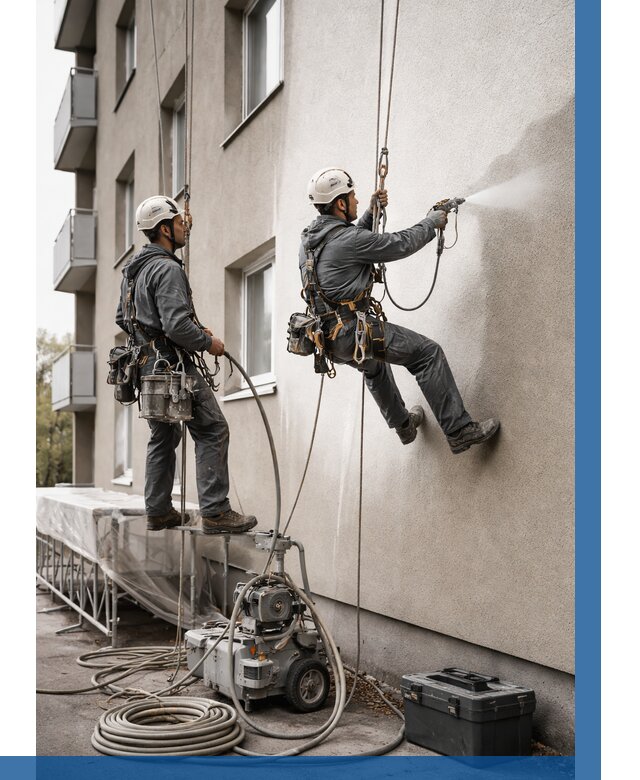 Безвоздушная покраска фасада в Зеленокумске от 224 р/м² | ВЫСОТНИК-Злм