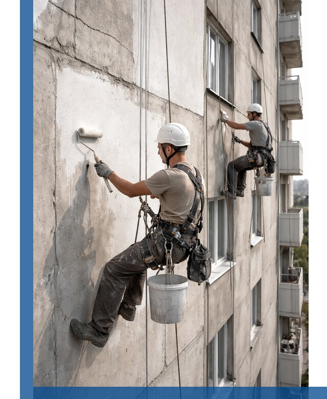 Покраска бетонного фасада в Зеленокумске для жилых и промышленных объектов