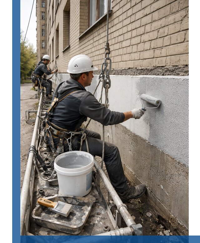 Окраска цоколя здания в Зеленокумске профессионально и надежно