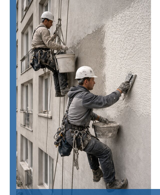 Нанесение декоративной штукатурки короед на фасад в Зеленокумске