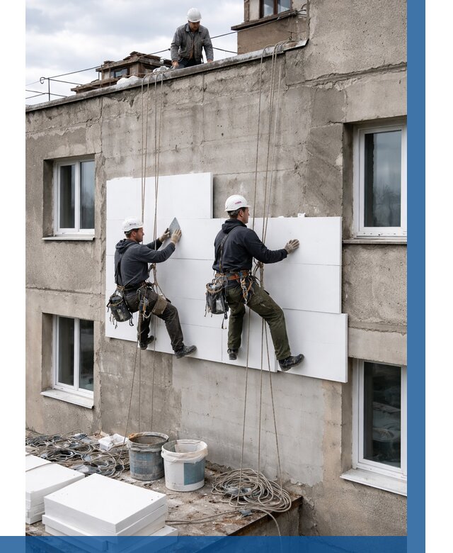 Утепление фасада пенополистиролом в Зеленокумске от 1833 р. | ВЫСОТНИК-Злм