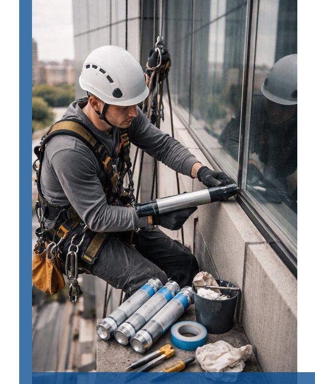 Герметизация стыков витража в Зеленокумске для герметичных фасадов