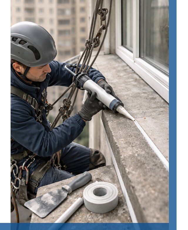 Герметизация балконного козырька в Зеленокумске от 4582 р. | ВЫСОТНИК-Злм