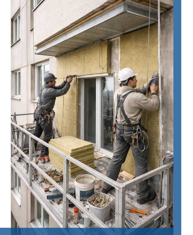 Утепление балкона снаружи в Зеленокумске от 1629 р. под ключ ВЫСОТНИК-Злм