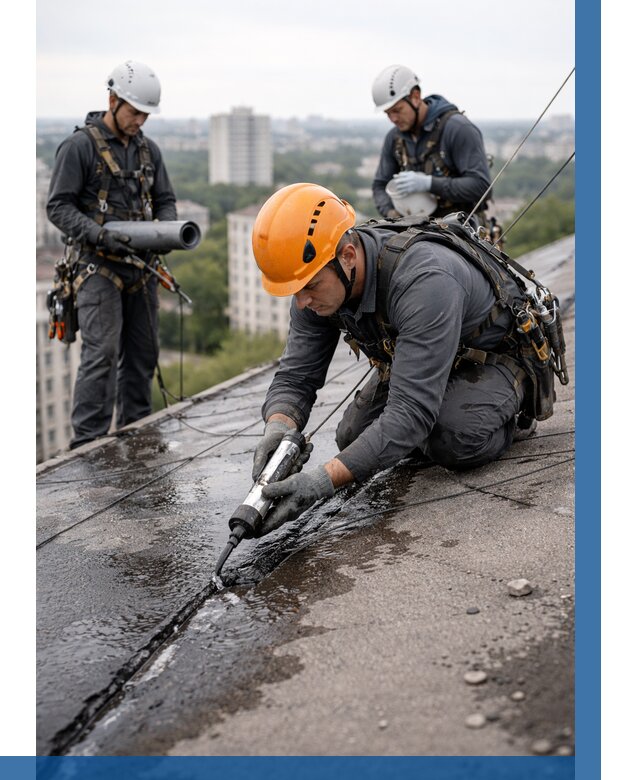 Устранение протечек кровли в Зеленокумске от 12218 р. | ВЫСОТНИК-Злм
