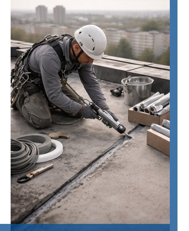 Герметизация швов кровли в Зеленокумске от 458 р./м2 | ВЫСОТНИК-Злм