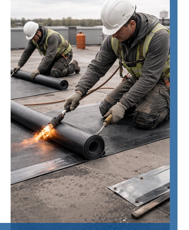 Монтаж наплавляемой кровли в Зеленокумске от 865 р. — ВЫСОТНИК-Злм