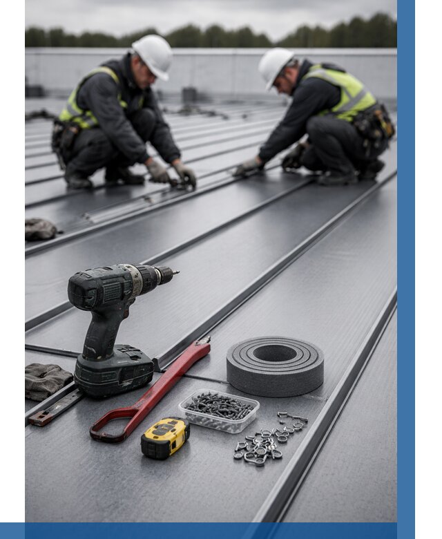 Монтаж фальцевой кровли в Зеленокумске от 1833 р. | ВЫСОТНИК-Злм