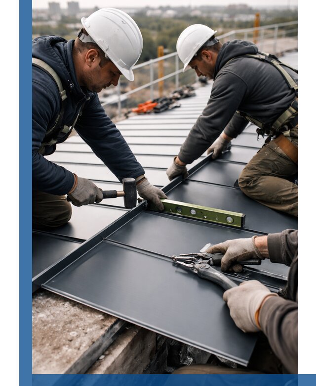 Монтаж фальцевой кровли в Зеленокумске для промышленных зданий