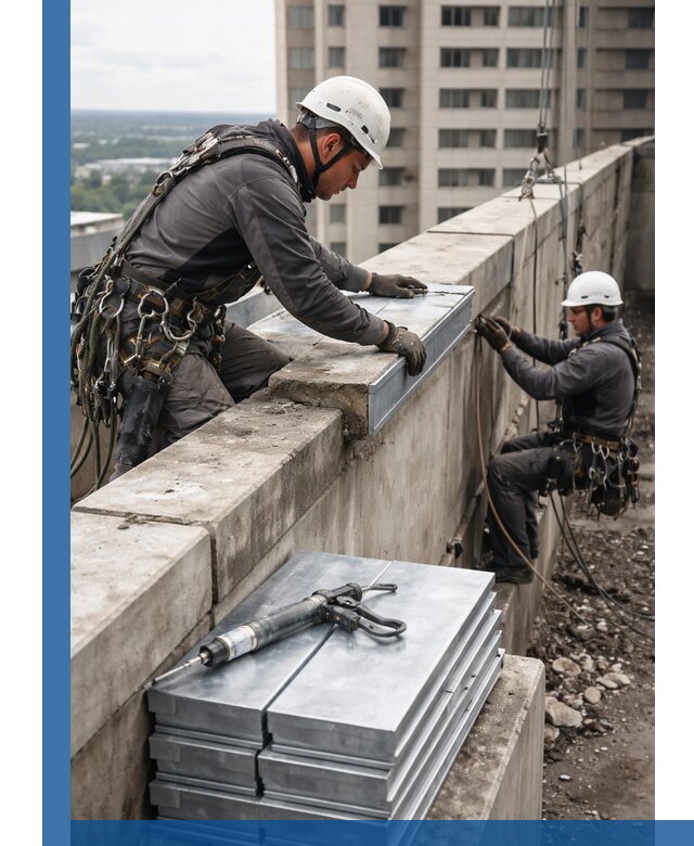Замена парапетных крышек и установка новых в Зеленокумске