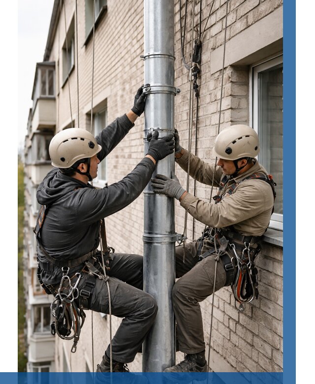 Замена водосточных труб в Зеленокумске от 6618 р. | ВЫСОТНИК-Злм