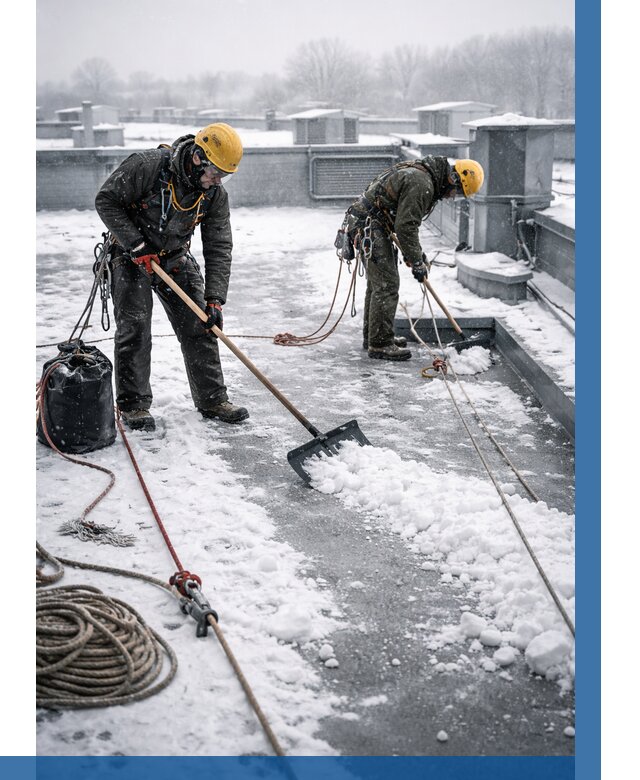 Очистка крыши от снега в Зеленокумске от 7637 р. | ВЫСОТНИК-Злм