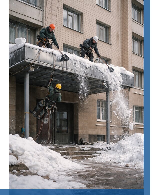 Очистка козырьков от снега в Зеленокумске от 3564 р. | ВЫСОТНИК-Злм