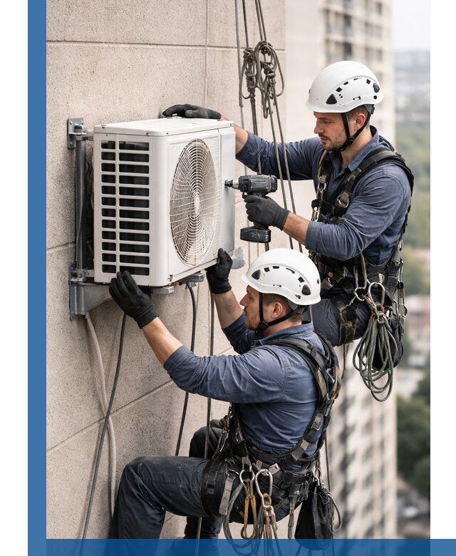 Монтаж внешнего блока кондиционера в Зеленокумске установка и крепление