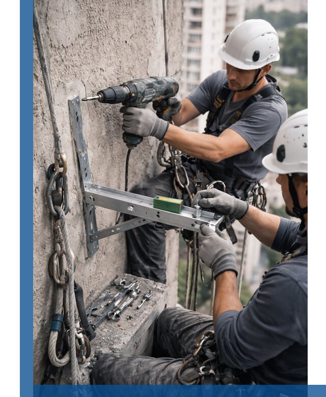 Установка кронштейнов кондиционера и крепежа в Зеленокумске