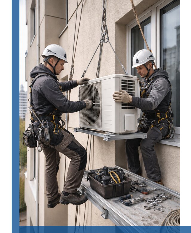 Перенос внешнего блока кондиционера в Зеленокумске с монтажом и крепежом