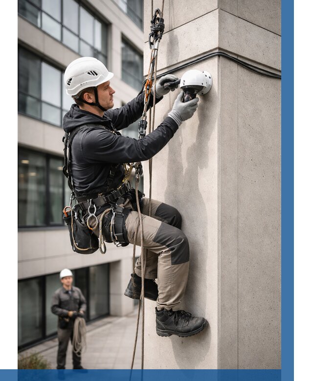 Монтаж камер видеонаблюдения на фасаде в Зеленокумске от 8655 р.-ВЫСОТНИК-Злм