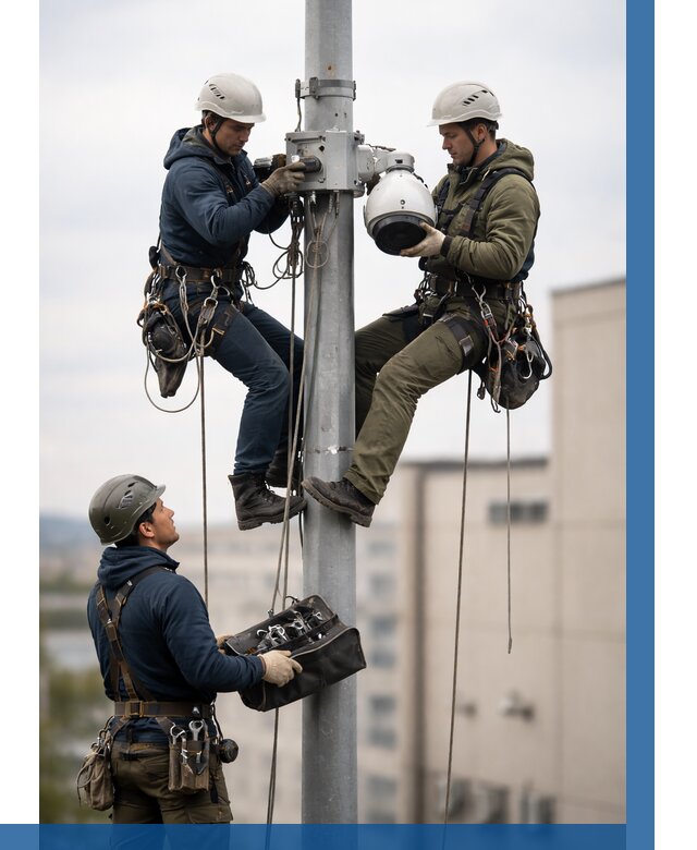 Установка видеокамер на мачте в Зеленокумске от 8655 р. | ВЫСОТНИК-Злм