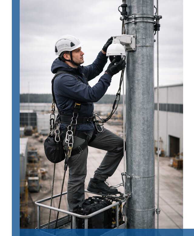 Профессиональная установка видеокамер на мачте в Зеленокумске