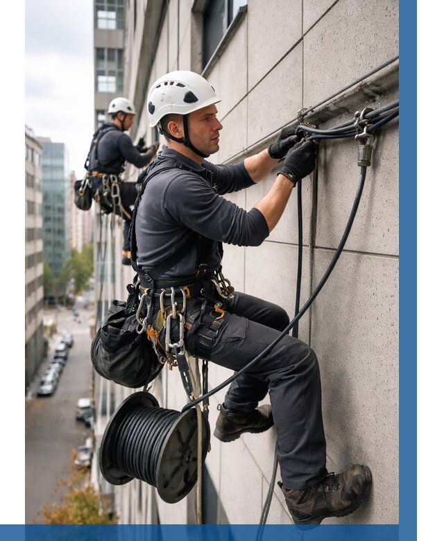 Прокладка кабеля по фасаду в Зеленокумске от 356 р. | ВЫСОТНИК-Злм