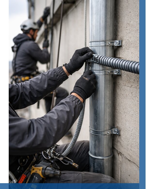 Монтаж гофры для кабеля в Зеленокумске от 305 р. | ВЫСОТНИК-Злм