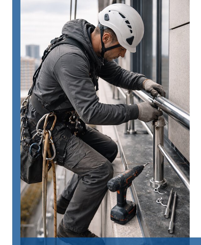 Монтаж ограждений на высоте в Зеленокумске для зданий и конструкций