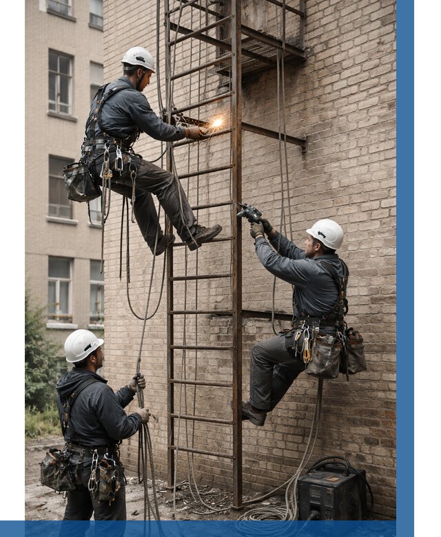 Ремонт пожарной лестницы в Зеленокумске от 7637 р. | ВЫСОТНИК-Злм