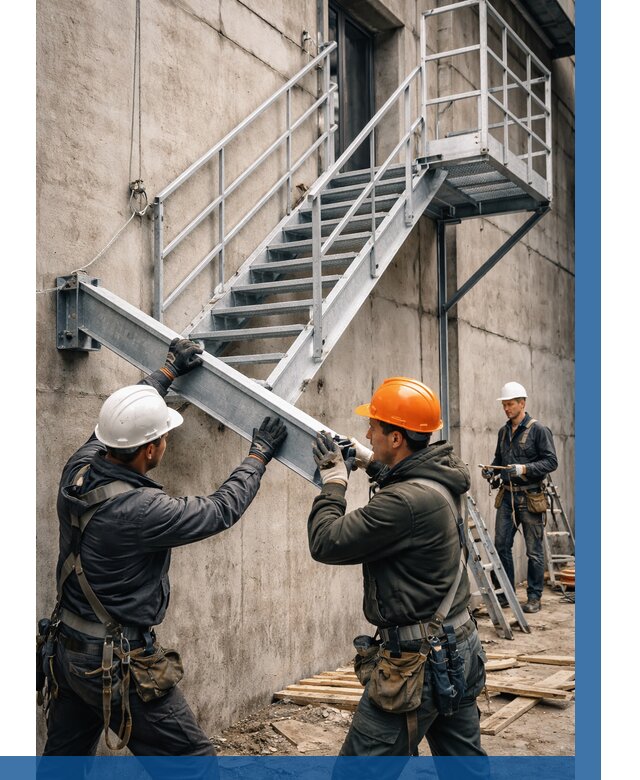 Монтаж металлических лестниц в Зеленокумске от 15273 р. | ВЫСОТНИК-Злм