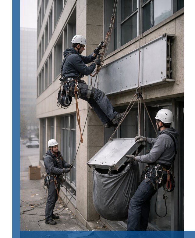 Демонтаж рекламной вывески с высотными работами в Зеленокумске