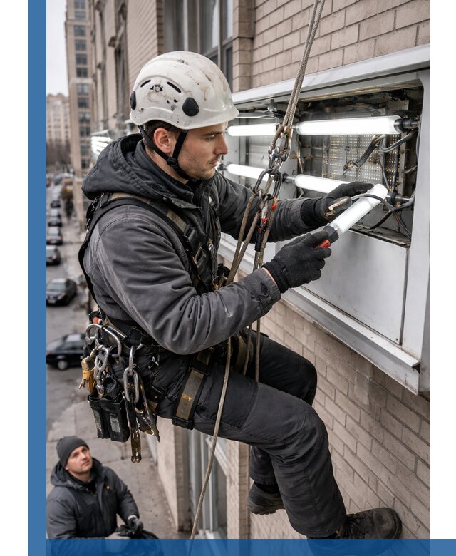Профессиональная замена ламп в наружной вывеске в Зеленокумске
