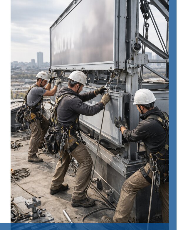 Монтаж крышной рекламной конструкции в Зеленокумске от 61092 р.|ВЫСОТНИК-Злм