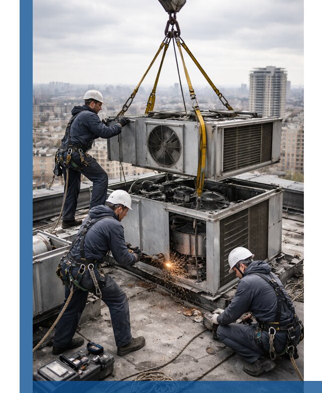 Демонтаж крышной установки в Зеленокумске любой сложности