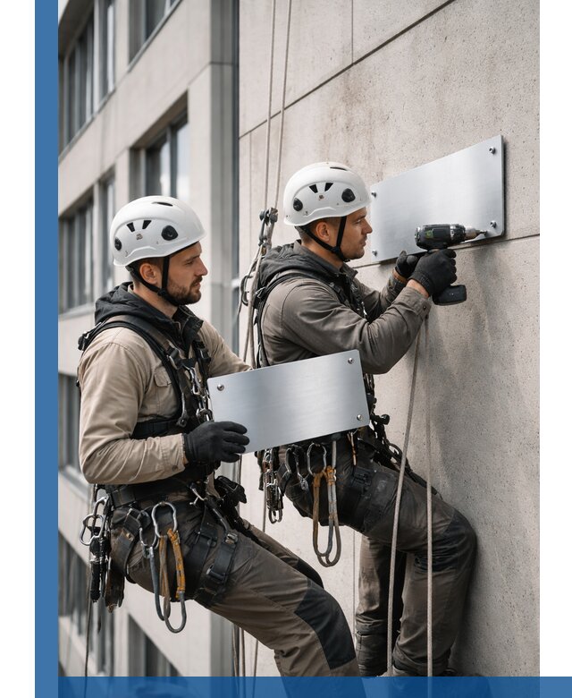 Монтаж табличек и указателей в Зеленокумске для зданий и сооружений