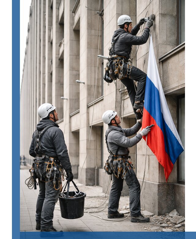 Профессиональная установка флагов на фасаде в Зеленокумске