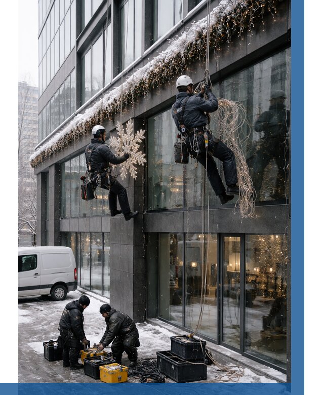 Демонтаж новогоднего оформления в Зеленокумске от 5600 р. | ВЫСОТНИК-Злм