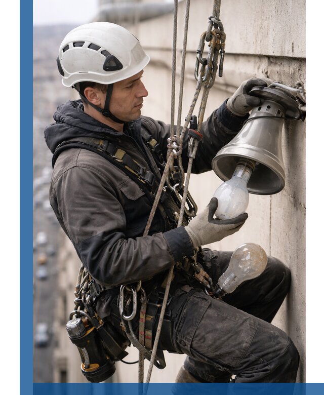 Замена ламп на высоте в Зеленокумске профессионально и быстро