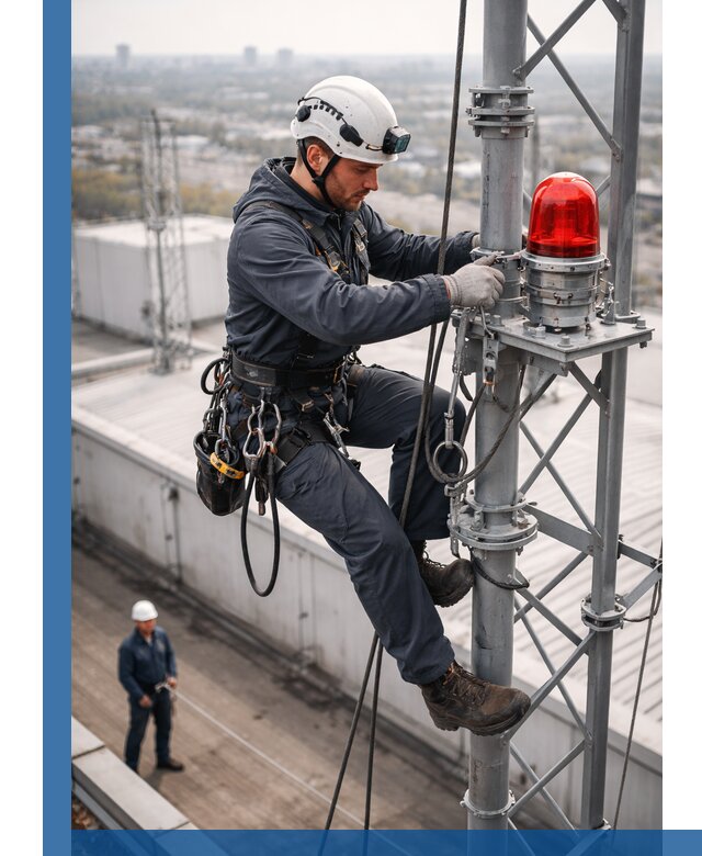 Монтаж заградительных огней и обслуживание объектов в Зеленокумске