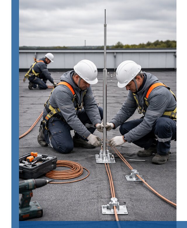 Монтаж молниезащиты на кровле в Зеленокумске под ключ с гарантией