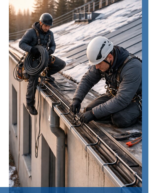 Монтаж греющего кабеля на кровле в Зеленокумске от 458 р. | ВЫСОТНИК-Злм
