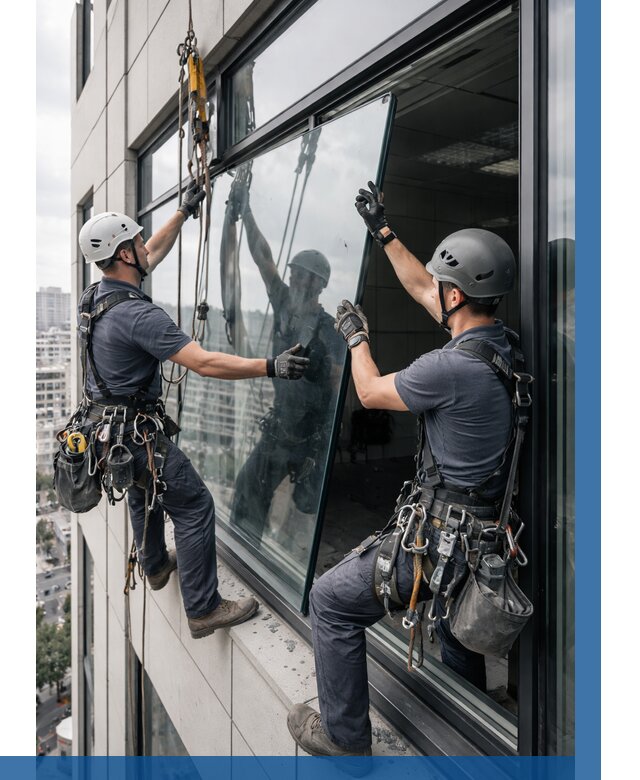 Замена стеклопакетов на высоте в Зеленокумске от 5600 р. | ВЫСОТНИК-Злм