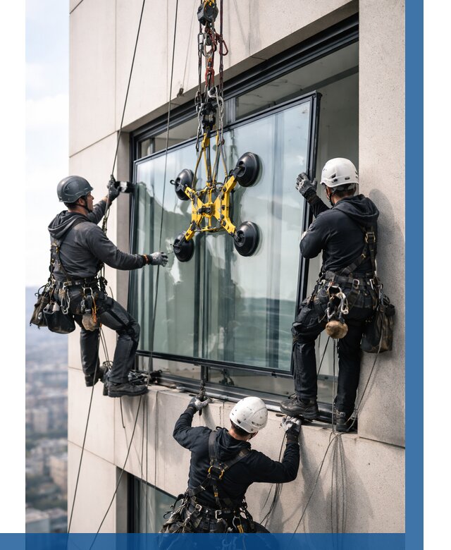 Монтаж стеклопакетов на высоте в Зеленокумске от 3258 р. | ВЫСОТНИК-Злм